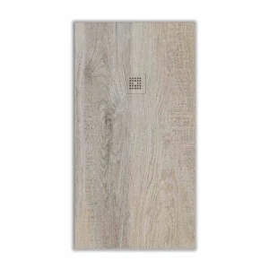 Receveur de douche en résine texture ardoise finition effet bois chêne américain – antidérapant STONE 3D modern