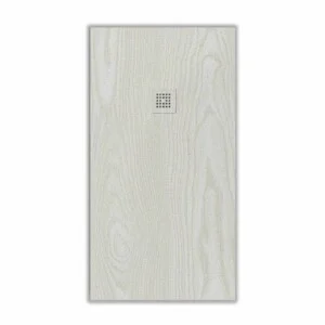 Receveur de douche en résine texture ardoise Chêne Blanc finition effet bois – antidérapant STONE 3D moderne