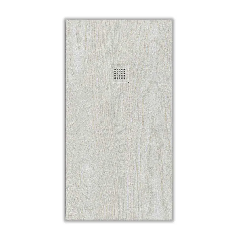 Receveur de douche en résine texture ardoise Chêne Blanc finition effet bois – antidérapant STONE 3D moderne