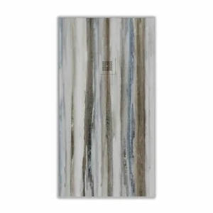 Receveur de douche en résine texture ardoise Finition effet bois Vintage Blue – antidérapant STONE 3D modern