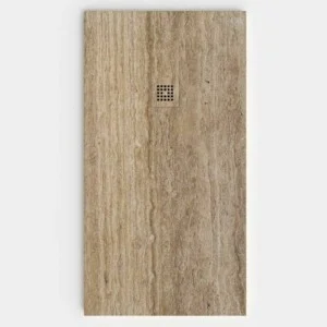 Receveur de douche en résine avec texture ardoise. Effet marbre Travertino – antidérapant STONE 3D moderne