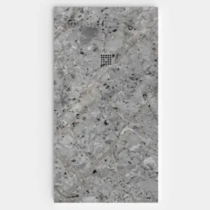 Receveur de douche en résine avec texture ardoise. Effet marbre Odilia – antidérapant STONE 3D moderne