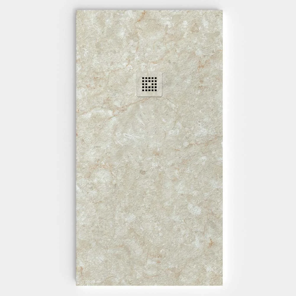 Receveur de douche en résine avec texture ardoise. Effet marbre Omaza – antidérapant STONE 3D moderne