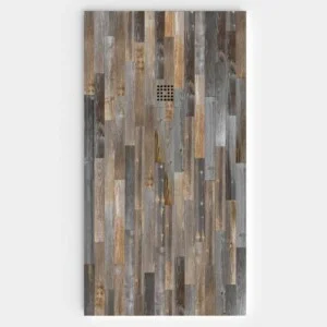 Receveur de douche en résine ardoise finition texturée effet bois Chamoix - antidérapant STONE 3D modern