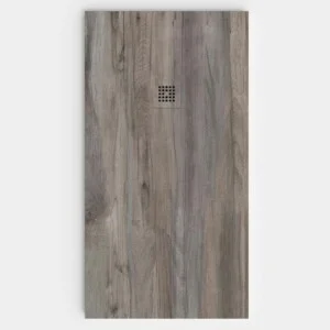 Receveur de douche en résine ardoise finition texturée effet bois frêne chêne - antidérapant STONE 3D modern