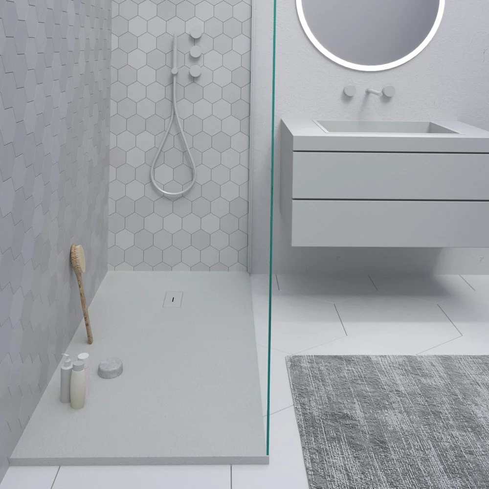 Receveur de douche en résine AGAPE Arena et autres couleurs exclusives – avec texture ardoise – antibactérien et antidérapant – Image 2