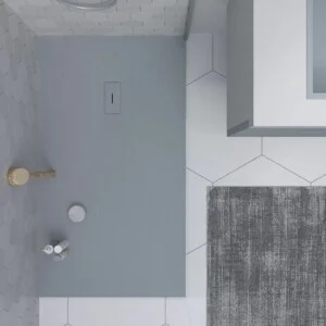 Receveur de douche en résine AGAPE Gris Ciment et autres couleurs exclusives – avec texture ardoise – antibactérien et antidérapant