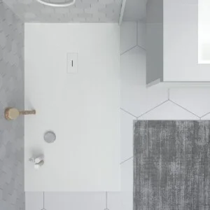 Receveur de douche en résine AGAPE Blanc et autres couleurs exclusives – avec texture ardoise – antibactérien et antidérapant