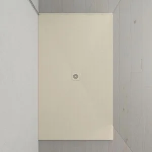 Très grand receveur de douche en résine XXL avec texture ardoise et finition antidérapante IVOIRE BLANC Ral 1015