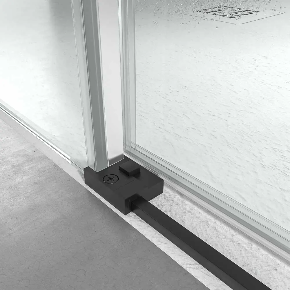 Paroi de douche NEXO façade 1 fixe – 1 porte coulissante Profil MINIMALIST Noir mat – Image 5