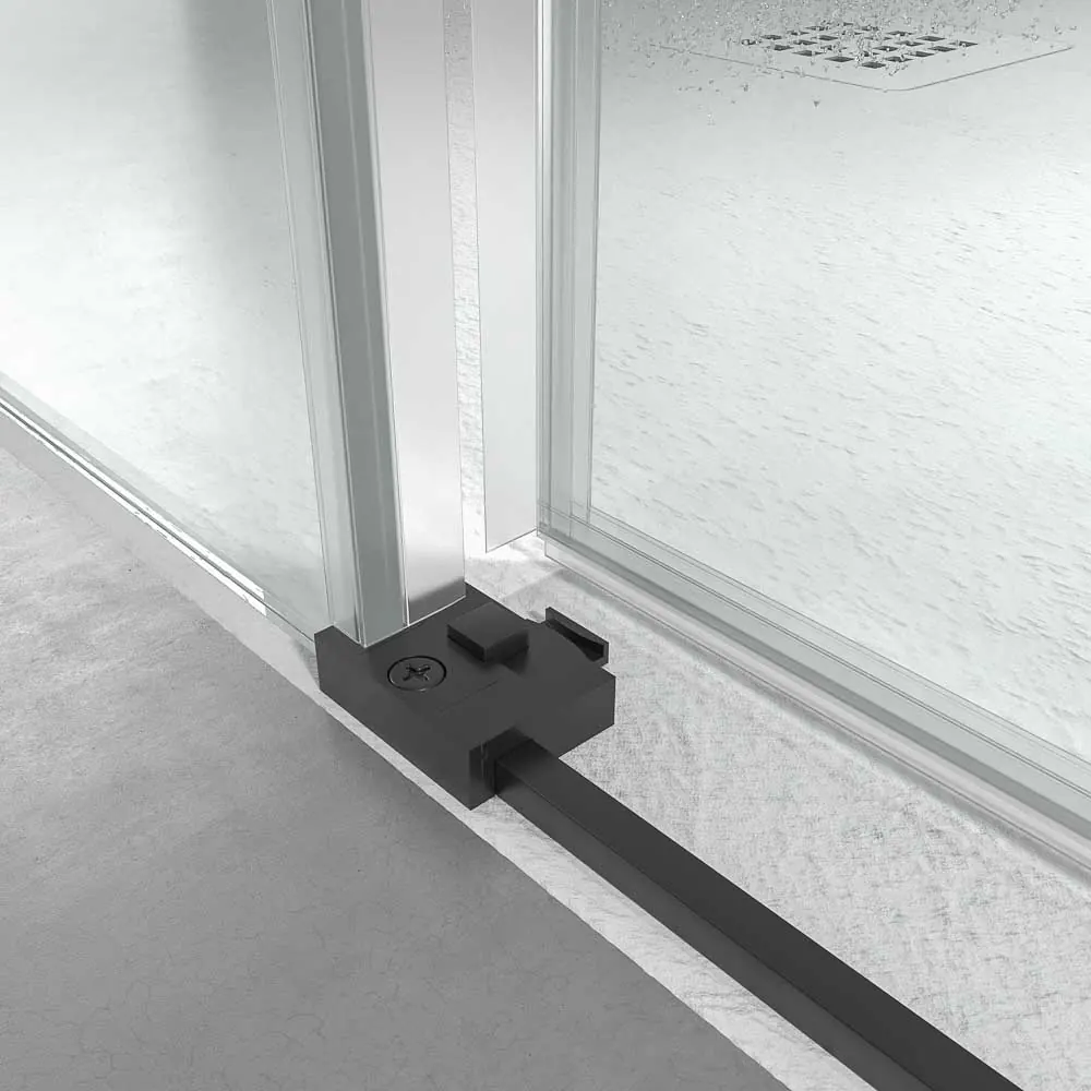 Paroi de douche NEXO façade 1 fixe – 1 porte coulissante Profil MINIMALIST Noir mat – Image 6