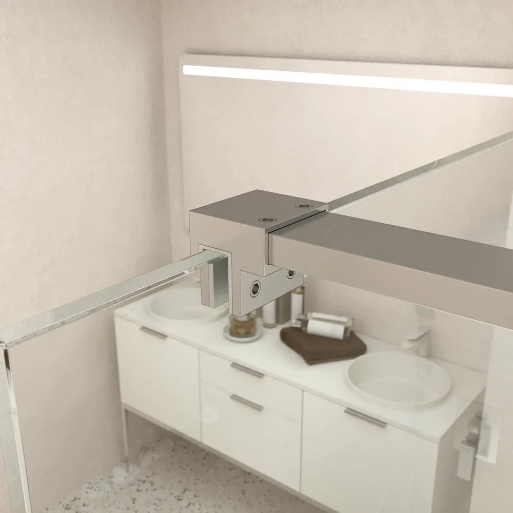 Paroi de douche fixe profilé inox ZEN - verre 10 MM avec traitement anticalcaire inclus – Image 5