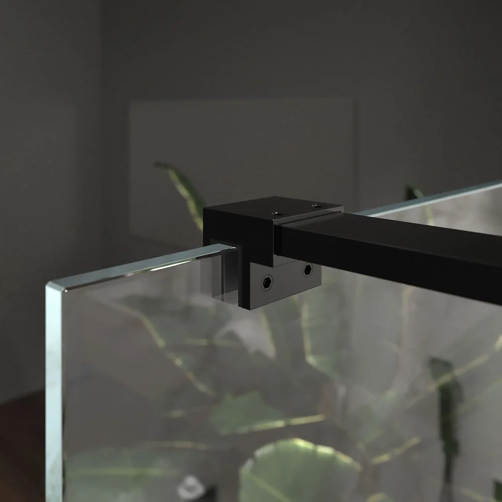 Paroi de douche fixe ZEN profil inox NOIR MAT – verre 10 MM avec traitement anticalcaire inclus – Image 5