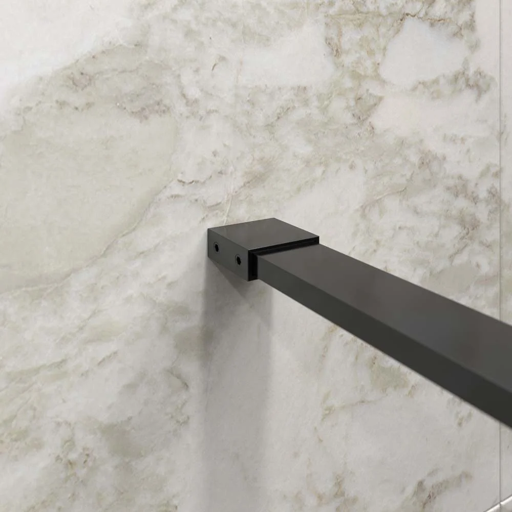 Paroi de douche fixe ZEN profil inox NOIR MAT – verre 10 MM avec traitement anticalcaire inclus – Image 4