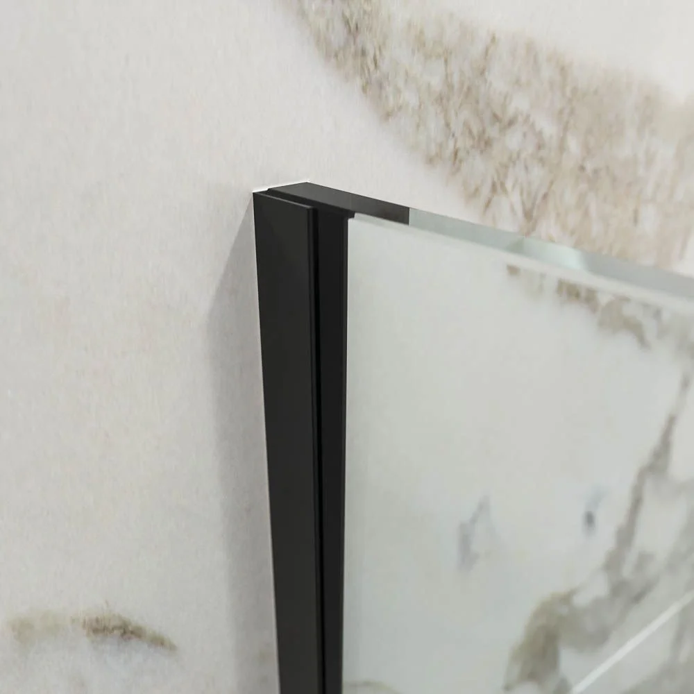 Paroi de douche fixe ZEN profil inox NOIR MAT – verre 10 MM avec traitement anticalcaire inclus – Image 3