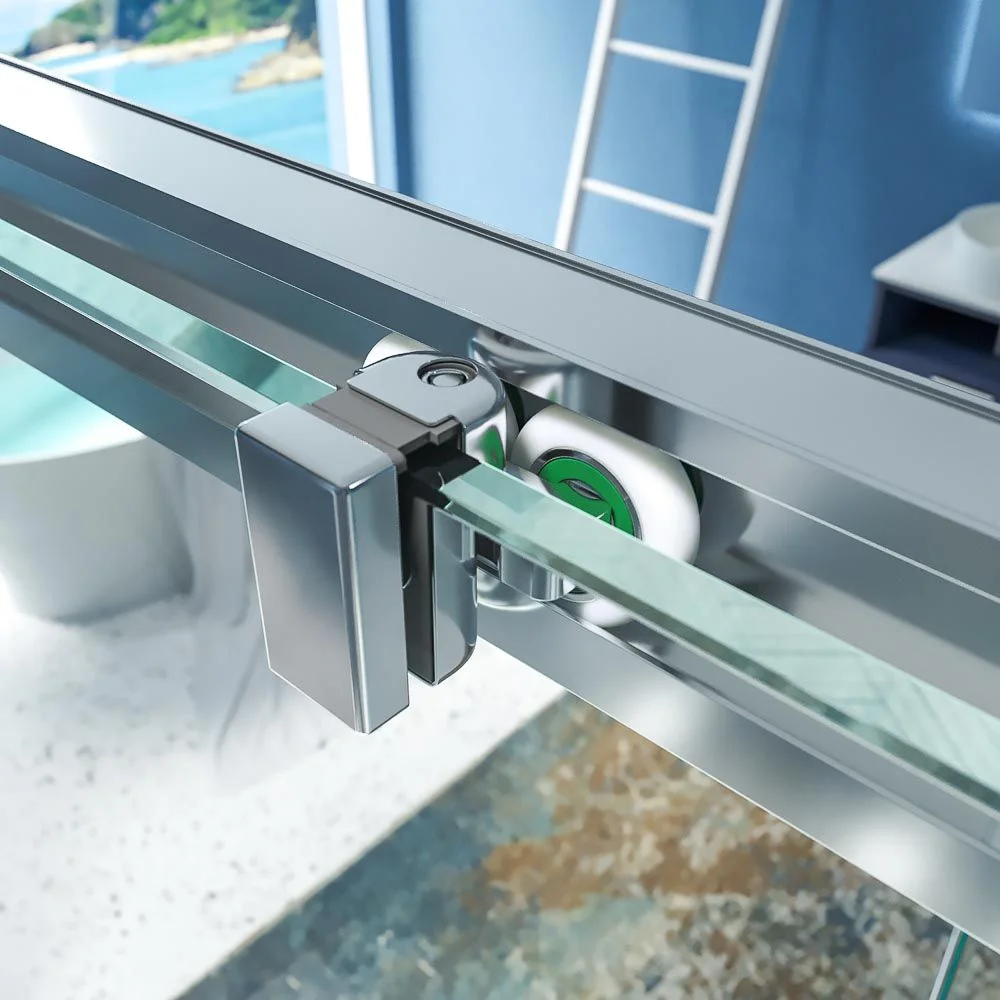 BASIC FREE 1 paroi de douche fixe – 1 porte coulissante sans fermeture murale – Image 5