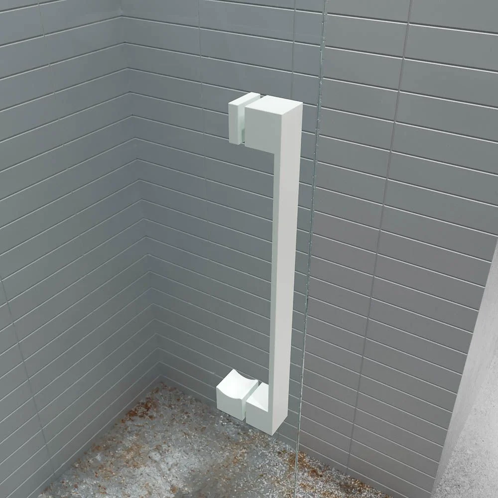 BASIC FREE 1 paroi de douche fixe – 1 porte coulissante sans fermeture au mur Blanc mat – Image 5