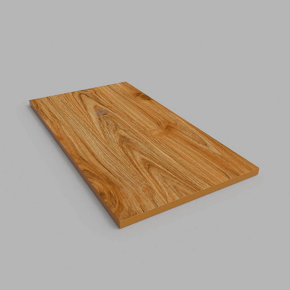 Receveur de douche en résine finition texture ardoise Imitation bois Noyer américain – antidérapant STONE 3D modern – Image 3