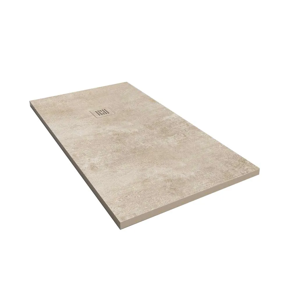 Receveur de douche en résine avec texture ardoise, finition effet ciment tourbe et autres couleurs – antidérapant moderne STONE 3D – Image 3