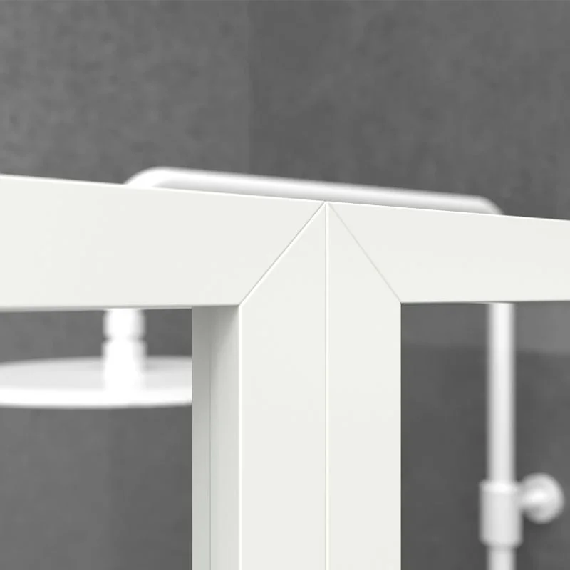 Paroi de douche fixe sur mesure LINE avec profilés encadrés 2 corps – Verre 4 MM avec traitement anticalcaire inclus- Bras de fixation en inox. – Image 5