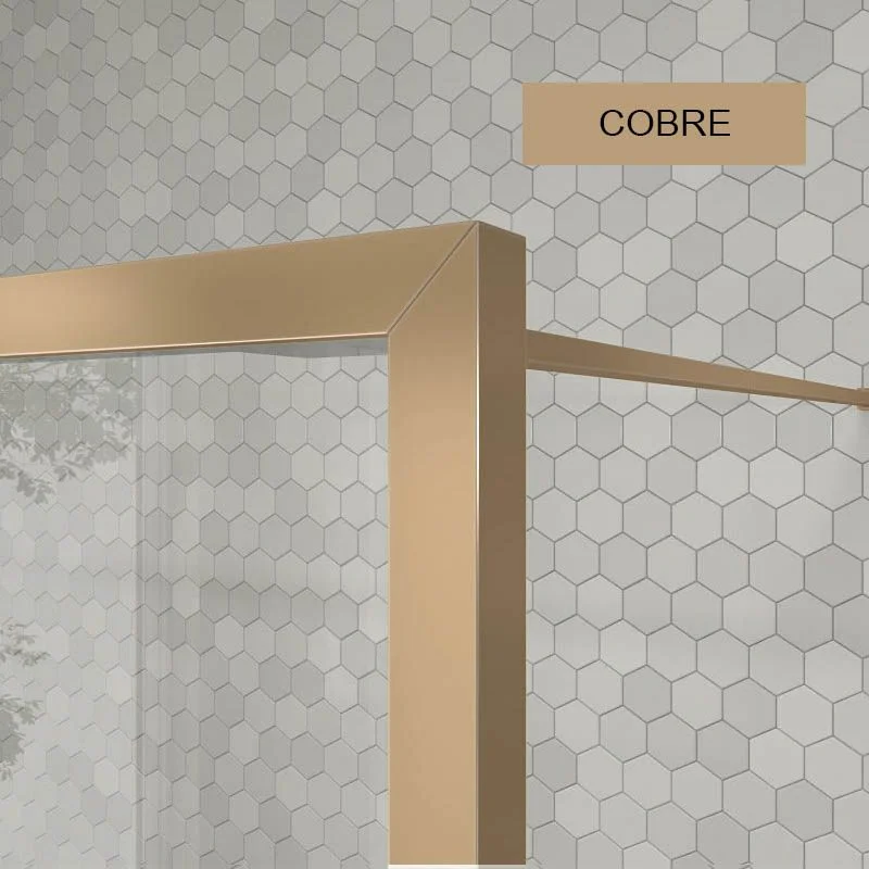 Paroi de douche fixe sur mesure LINE avec profilés cadrés en 2 parties – Verre 4 MM avec traitement anticalcaire inclus – Bras de support en inox – Image 10