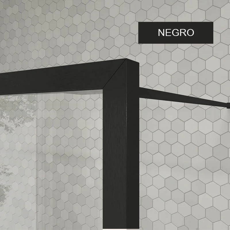 Paroi de douche fixe sur mesure LINE avec profilés cadrés en 2 parties – Verre 4 MM avec traitement anticalcaire inclus – Bras de support en inox – Image 9