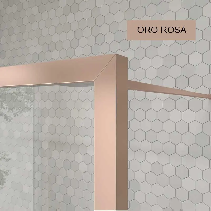 Paroi de douche fixe sur mesure LINE avec profilés cadrés en 2 parties – Verre 4 MM avec traitement anticalcaire inclus – Bras de support en inox – Image 8