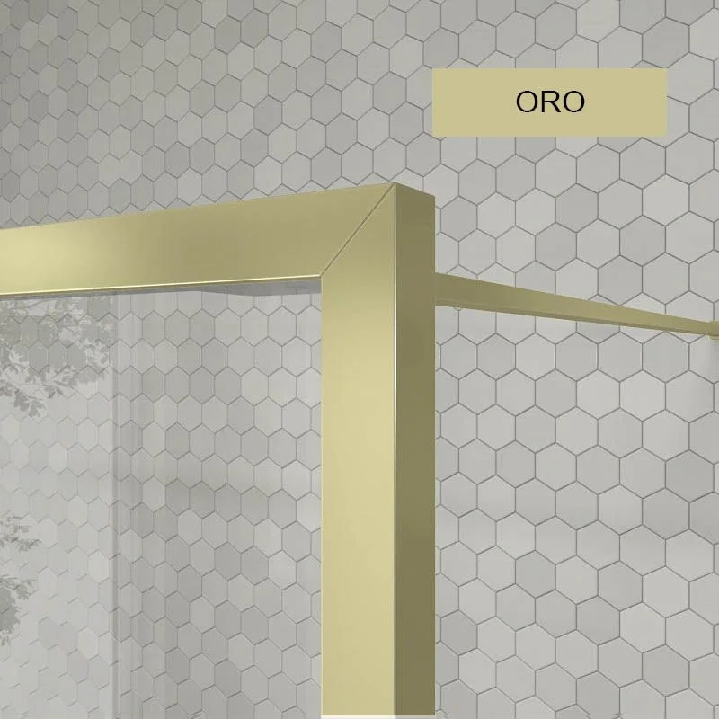 Paroi de douche fixe sur mesure LINE avec profilés cadrés en 2 parties – Verre 4 MM avec traitement anticalcaire inclus – Bras de support en inox – Image 11