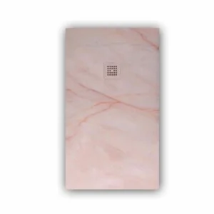 Receveur de douche en résine texturée ardoise. Effet sur le marbre rose portugais et autres finitions - STONE 3D moderne antidérapant