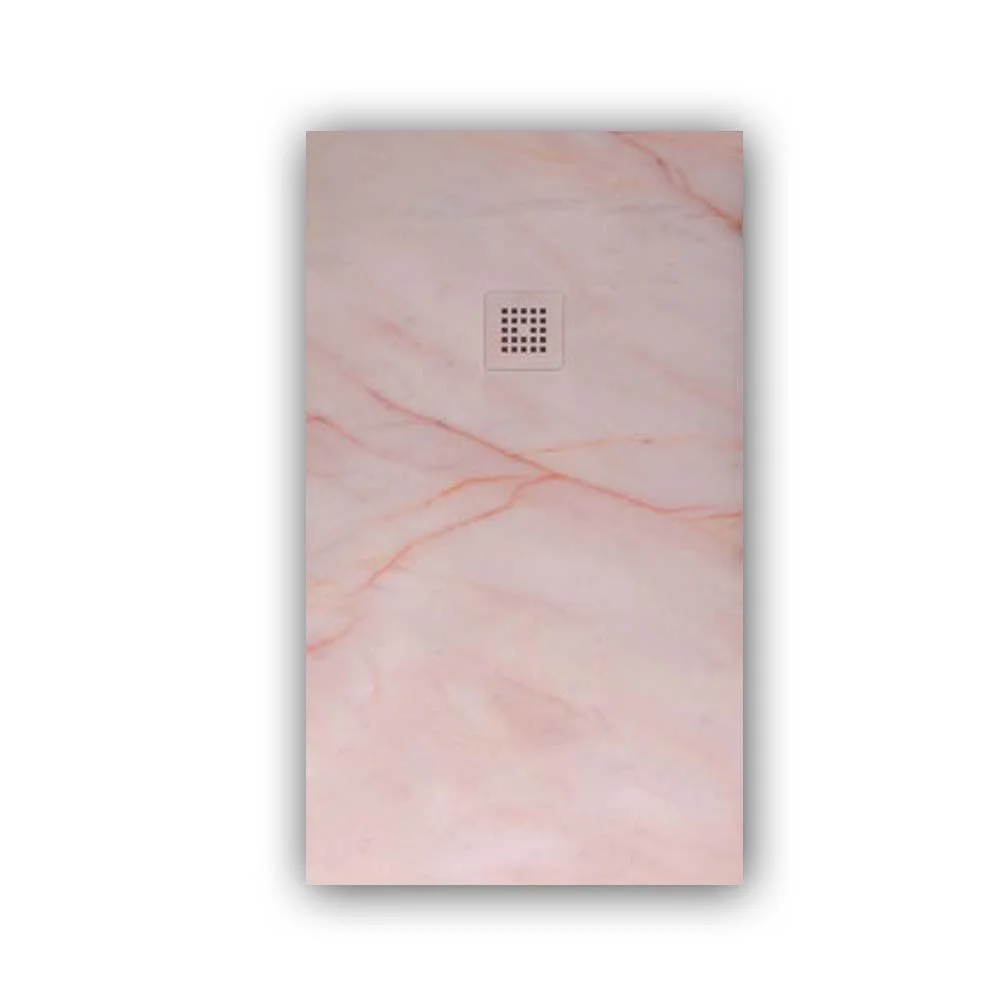 Receveur de douche en résine texturée ardoise. Effet sur le marbre rose portugais et autres finitions - STONE 3D moderne antidérapant