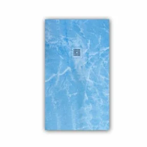 Receveur de douche en résine texture ardoise. Effet en marbre Emperador Azul et autres finitions – STONE 3D moderne antidérapant