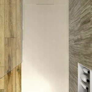 Receveur de douche en résine avec cadre SYSTEM Moka – couleurs au choix – texture ardoise – antibactérien et antidérapant