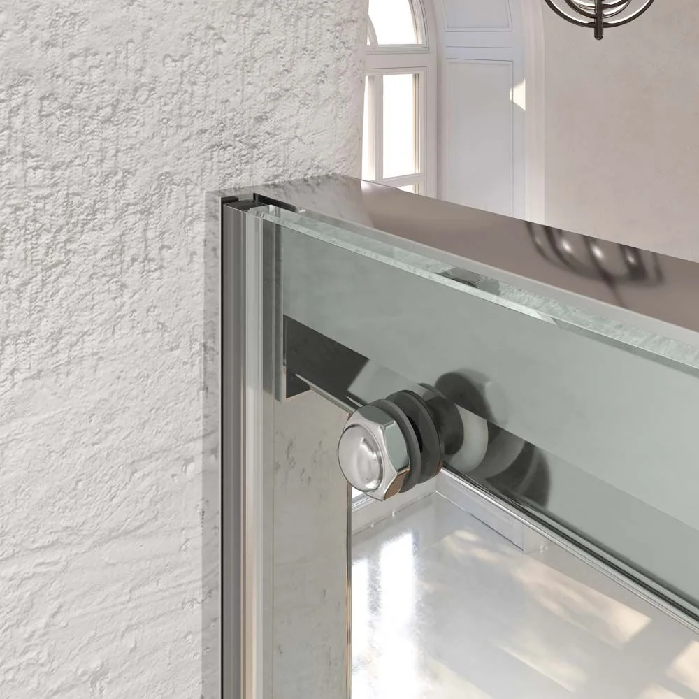 Paroi de douche frontale TECH STEEL 1 fixe – 1 porte coulissante vitrée 8 mm. ACIER INOXIDABLE – Image 2