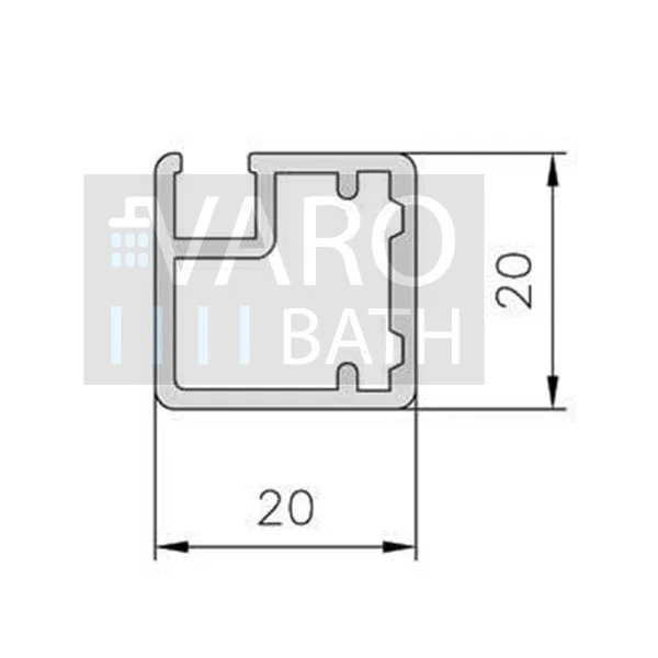 Paroi de douche fixe sur mesure LINE avec profilés cadrés en 2 parties – Verre 4 MM avec traitement anticalcaire inclus – Bras de support en inox – Image 12