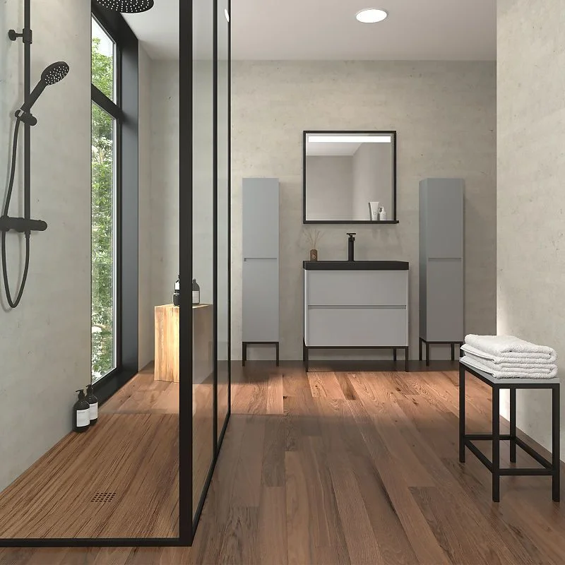 Plafonnier de douche LINE avec profilés cadrés en 3 parties - Verre 4 MM avec traitement anticalcaire inclus - Bras de fixation en acier inoxydable – Image 2