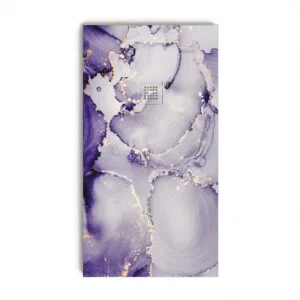 Receveur de douche en résine texture ardoise. Effet marbre végétal violet forêt et autres finitions – STONE 3D moderne antidérapant