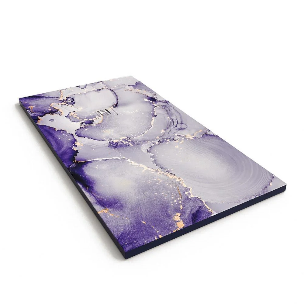 Receveur de douche en résine texture ardoise. Effet marbre végétal violet forêt et autres finitions – STONE 3D moderne antidérapant – Image 2