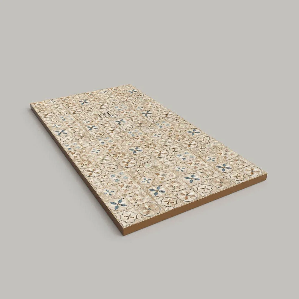 Receveur de douche en résine texture ardoise. Effet sur le ciel hydraulique – antidérapant STONE 3D moderne – Image 2