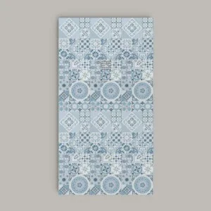 Receveur de douche en résine texture ardoise. Effet en Hydraulic Star Blue – antidérapant STONE 3D moderne