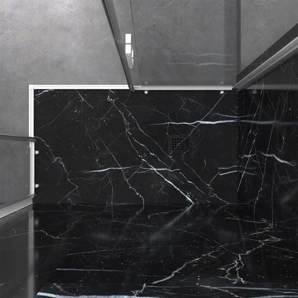 Receveur de douche en résine texture ardoise. Effet en marbre noir Marquina et autres finitions – STONE 3D moderne antidérapant – Image 4