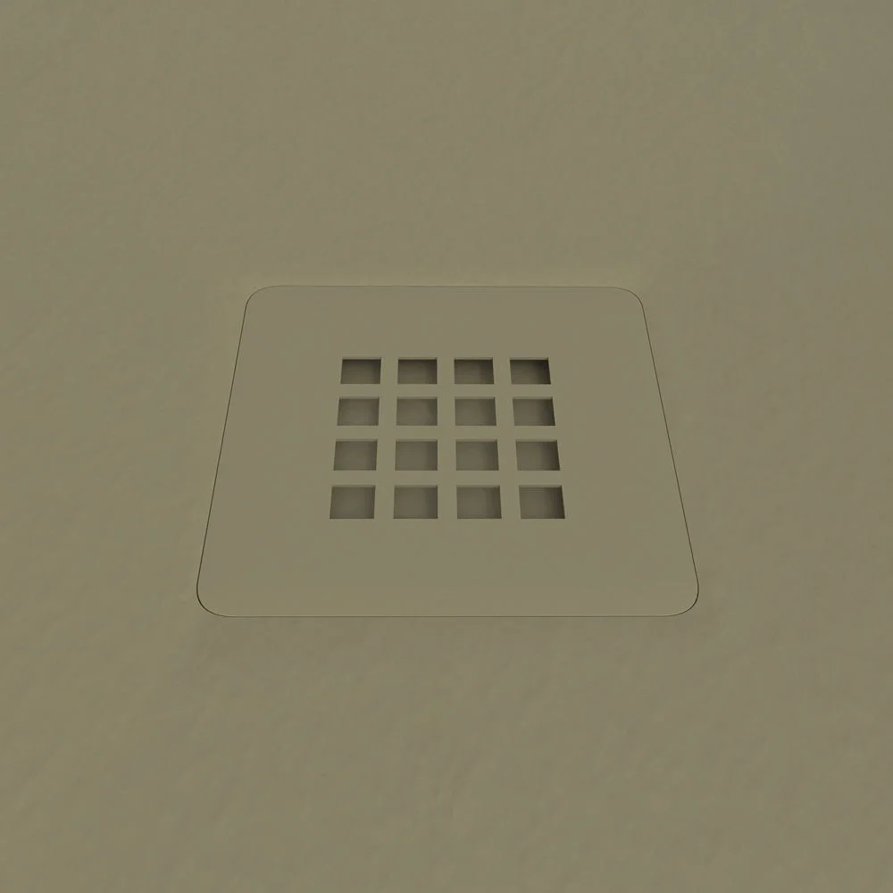 Receveur de douche en résine CLOE Moss et autres couleurs exclusives avec une texture ardoise antibactérienne et antidérapante. Grille thermolaquée – Image 3