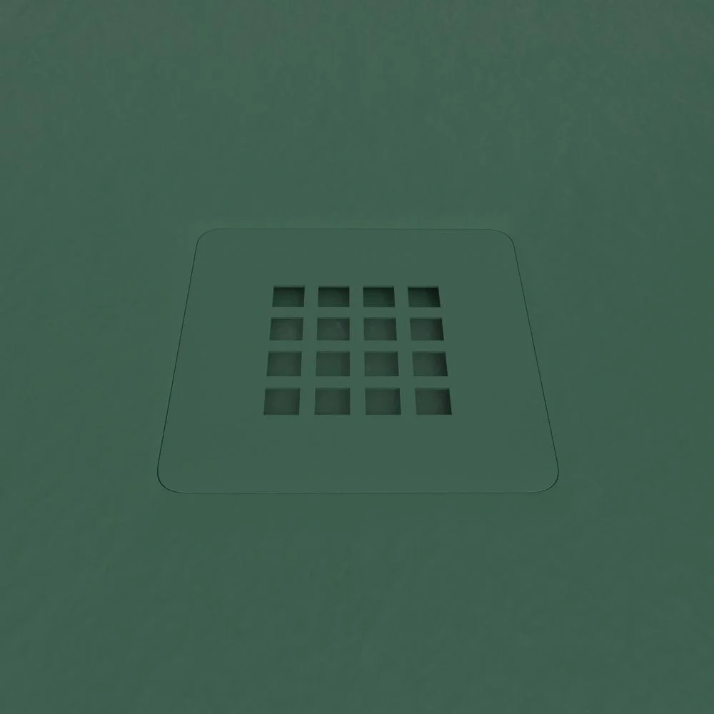 Receveur de douche en résine CLOE Green Water et autres couleurs exclusives avec une texture ardoise antibactérienne et antidérapante. Grille thermolaquée – Image 3
