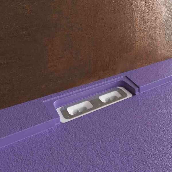 Receveur de douche en résine STYLE – couleur lilas RAL-4005 et autres – texture ardoise – antibactérien et antidérapant. grille cachée – Image 6