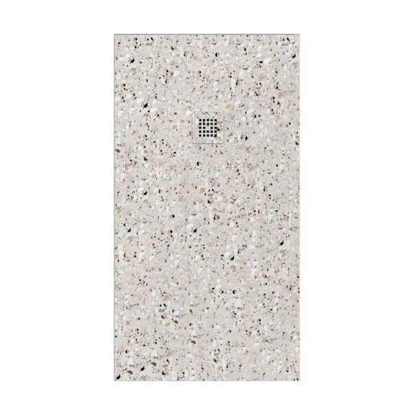 Receveur de douche en résine texture ardoise, finition effet Aegean Terrazzo et autres coloris – antidérapant STONE 3D modern