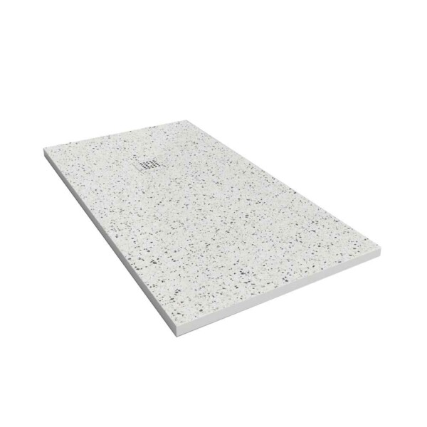 Receveur de douche en résine texture ardoise, finition effet terrazzo Emperador et autres coloris – antidérapant STONE 3D modern – Image 3