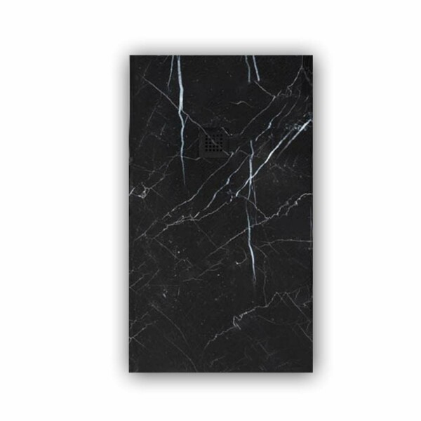 Receveur de douche en résine texture ardoise. Effet en marbre noir Marquina et autres finitions – STONE 3D moderne antidérapant