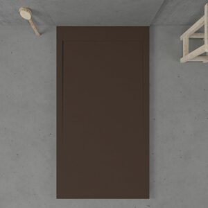 Receveur de douche en résine avec cadre URBANSTONE Marron RAL 8017, texture ardoise, antibactérien et antidérapant. Couleurs au choix. Grille cachée