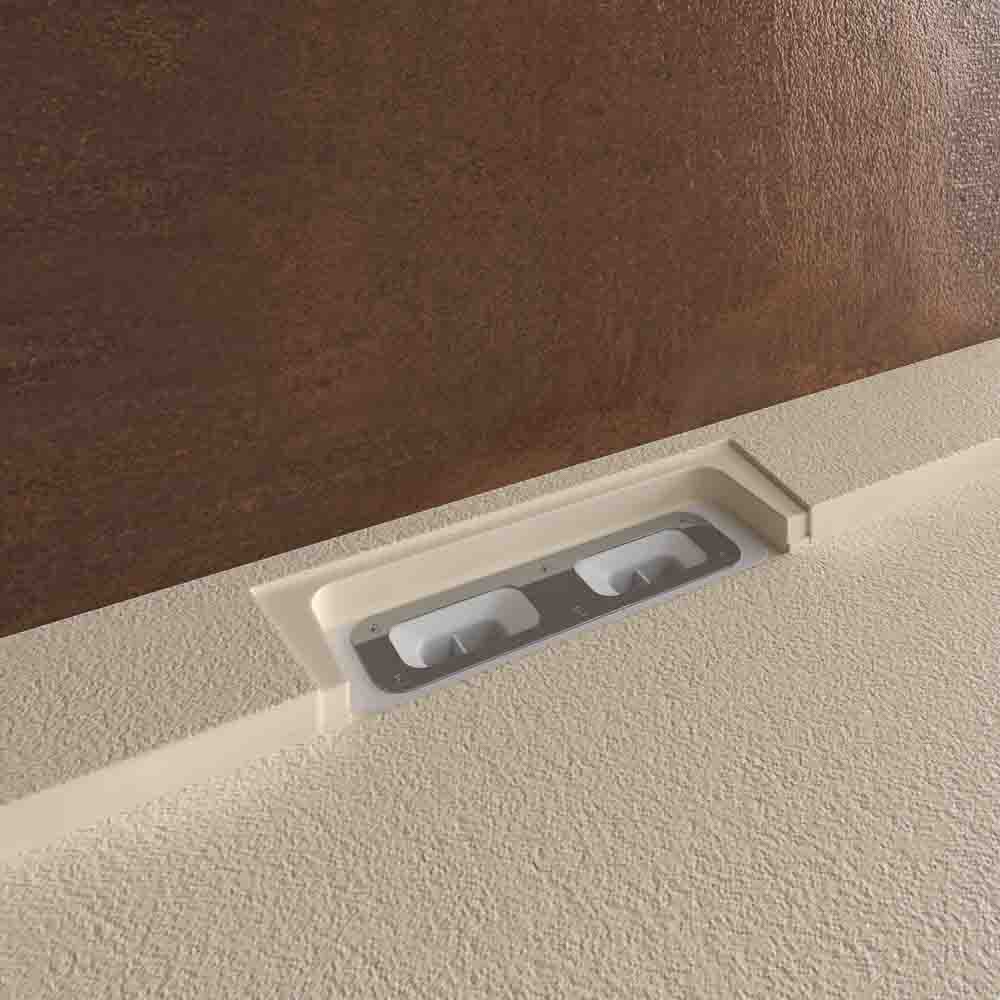 Receveur de douche en résine STYLE – couleur crème RAL-1013 et autres – texture ardoise – antibactérien et antidérapant. grille cachée – Image 4