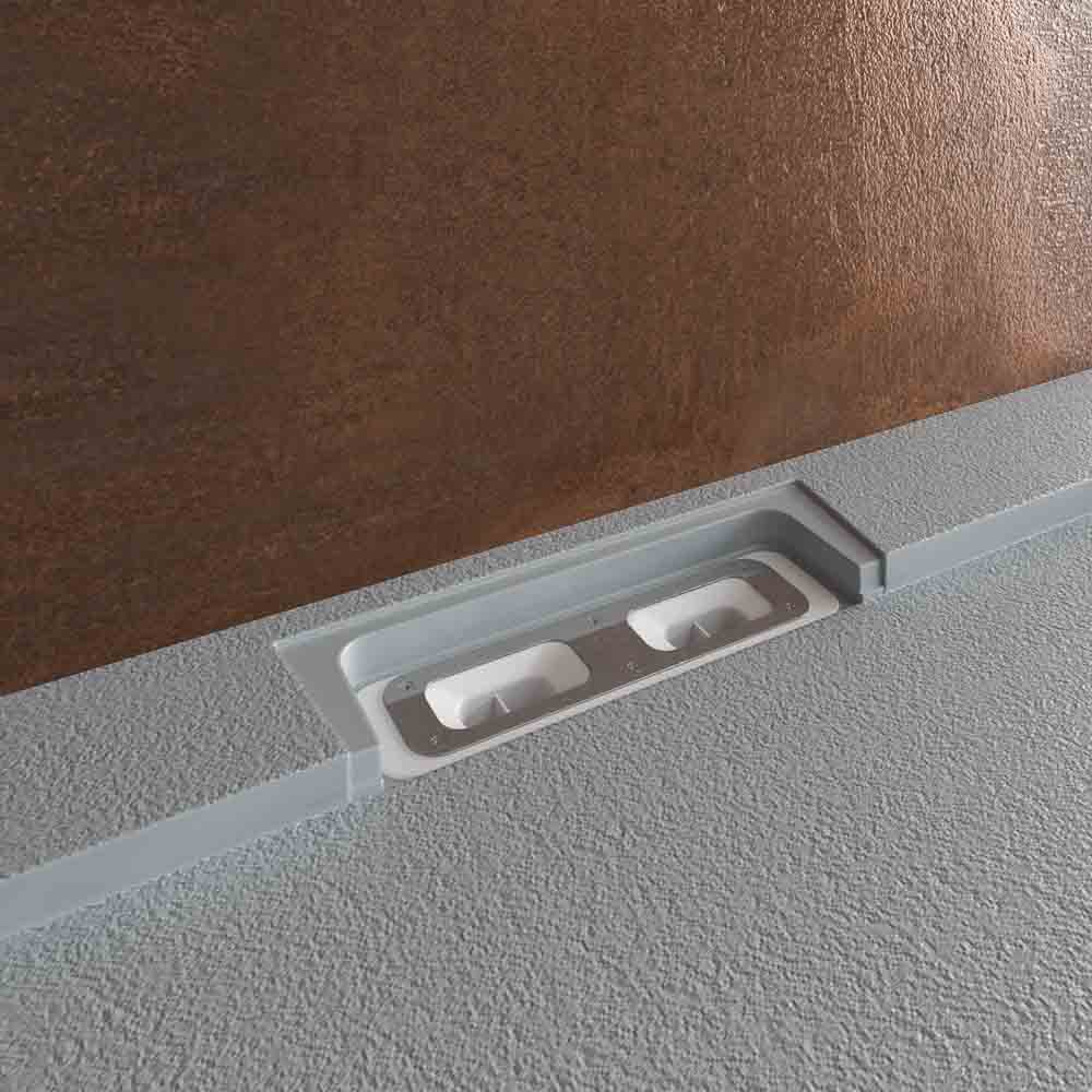Receveur de douche en résine STYLE – couleur gris RAL-7040 et autres – texture ardoise – antibactérien et antidérapant. grille cachée – Image 2