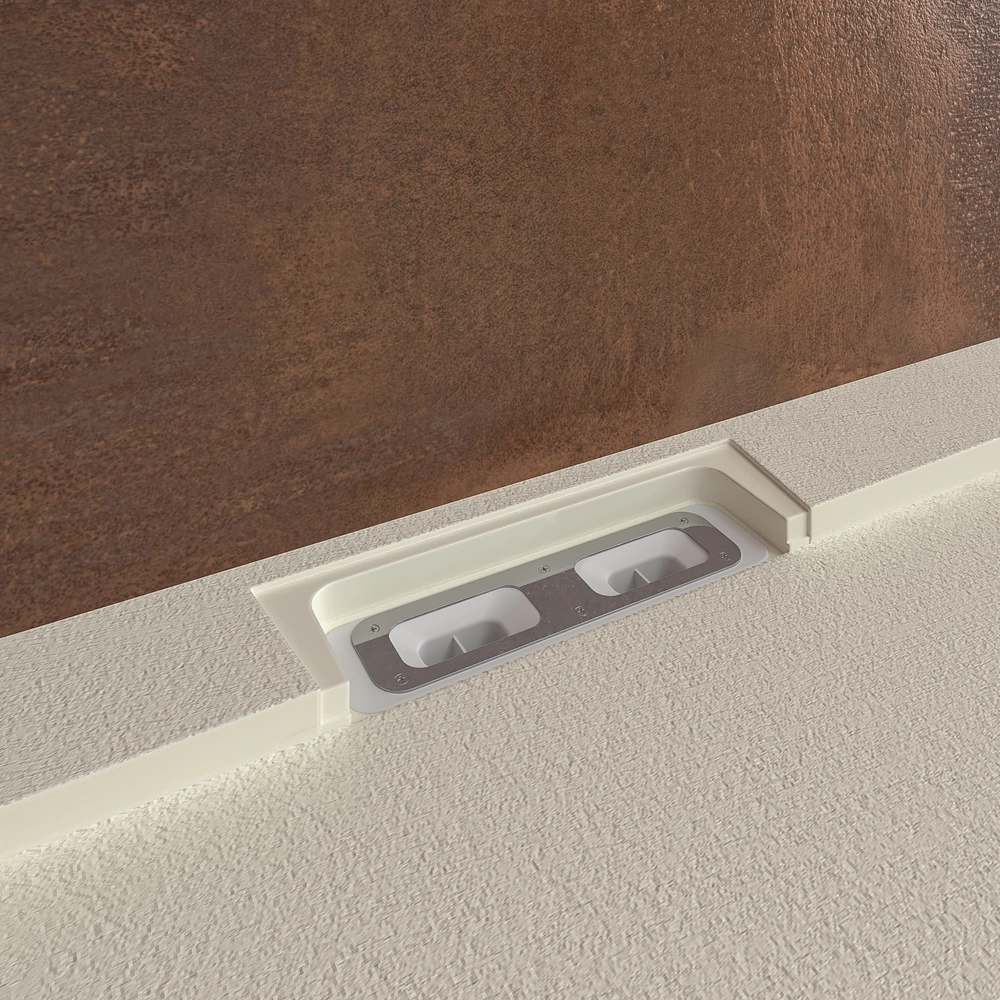 Receveur de douche en résine STYLE – couleur blanc crème RAL-9001 et autres – texture ardoise – antibactérien et antidérapant. grille cachée – Image 4